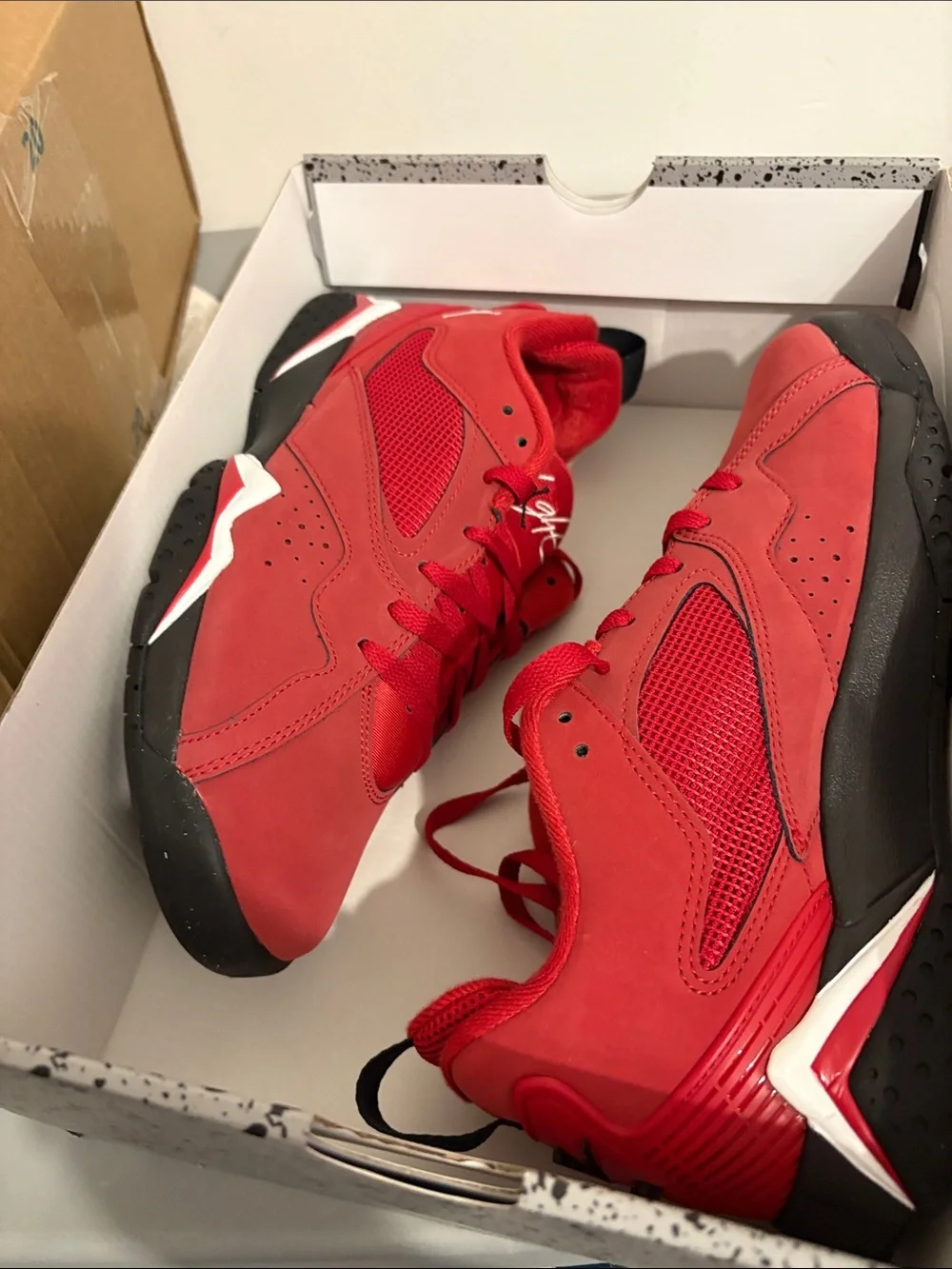 Jordan  MVP 92 Red Low-Top Sneakers with White Jumpman logo New mns sz 8